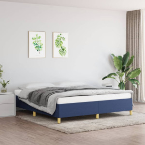 vidaXL Bedframe zonder matras stof blauw 180x200 cm