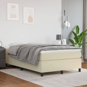 vidaXL Boxspring bed kunstleer crèmekleurig 120x200 cm