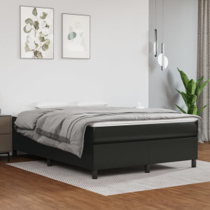 vidaXL Bedframe kunstleer zwart 140x190 cm