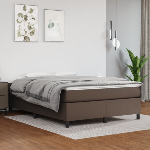vidaXL Boxspring bed kunstleer bruin 140x190 cm