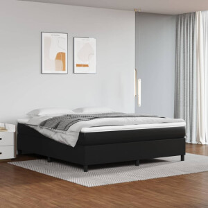 vidaXL Boxspring bed kunstleer zwart 180x200 cm