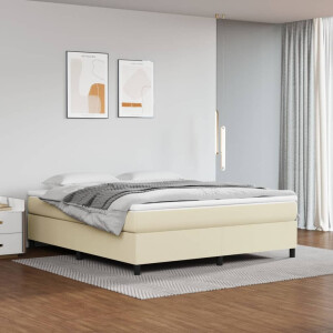 vidaXL Boxspring bed kunstleer crèmekleurig 180x200 cm