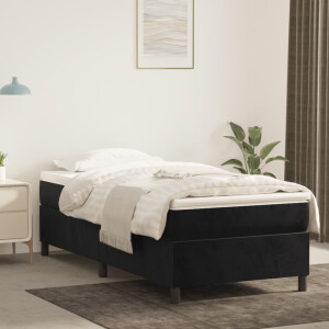 vidaXL Boxspring bed fluweel zwart 80x200 cm