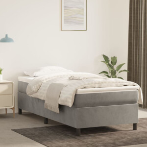 vidaXL Boxspring bed 90x190 cm fluweel lichtgrijs