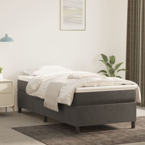 vidaXL Boxspring bed 90x190 cm fluweel donkergrijs