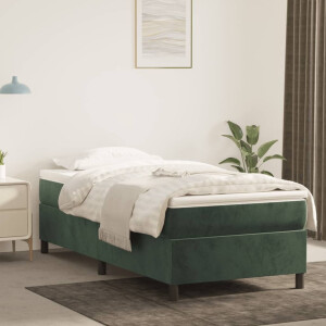 vidaXL Bedframe zonder matras 90x190 cm fluweel donkergroen