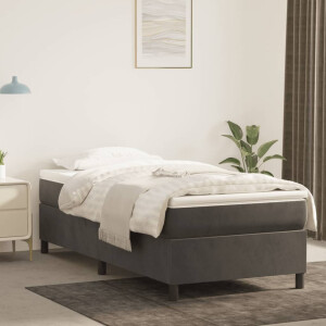 vidaXL Boxspring bed 90x200 cm fluweel donkergrijs