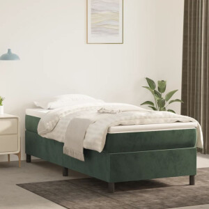vidaXL Bedframe zonder matras 90x200 cm fluweel donkergroen