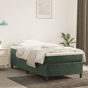 vidaXL Bedframe zonder matras 100x200 cm fluweel donkergroen