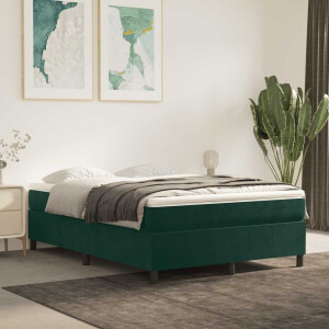vidaXL Boxspring bed 140x190 cm fluweel donkergroen