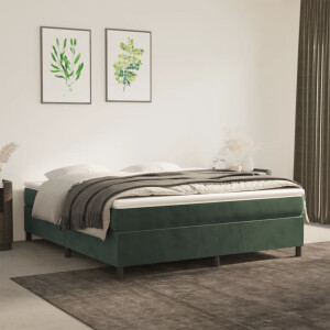 vidaXL Boxspring bed 160x200 cm fluweel donkergroen