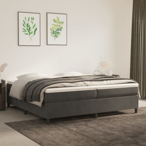 vidaXL Boxspring bed 200x200 cm fluweel donkergrijs