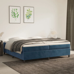 vidaXL Bedframe zonder matras 200x200 cm fluweel donkerblauw