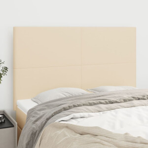 vidaXL Hoofdborden 4 st 72x5x78/88 cm stof crèmekleurig