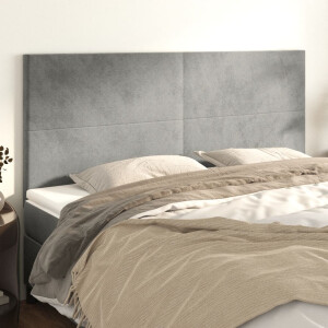 vidaXL Hoofdbord lichtgrijs 160x5x118/128 cm fluweel
