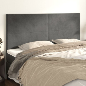 vidaXL Hoofdbord donkergrijs 160x5x118/128 cm Fluweel