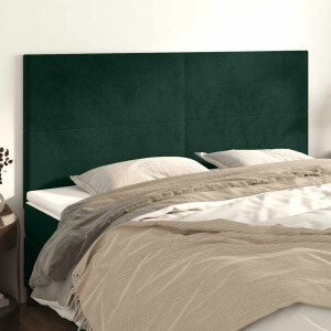 vidaXL Hoofdbord donkergroen 180x5x118/128 cm fluweel