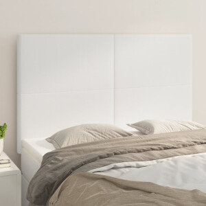 vidaXL Hoofdbord wit 144x5x118/128 cm kunstleer