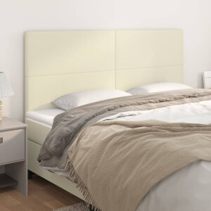 vidaXL Hoofdbord crème 160x5x118/128 cm kunstleer