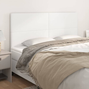 vidaXL Hoofdbord wit 200x5x118/128 cm kunstleer