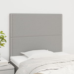 vidaXL Hoofdbord lichtgrijs 100x5x118/128 cm stof