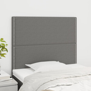 vidaXL Hoofdbord donkergrijs 100x5x118/128 cm Stof