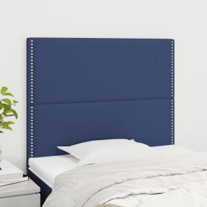 vidaXL Hoofdbord blauw 100x5x118/128 cm stof