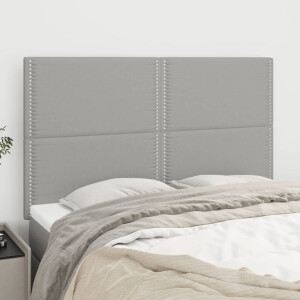 vidaXL Hoofdbord lichtgrijs 144x5x118/128 cm stof