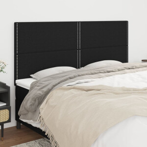 vidaXL Hoofdbord zwart 160x5x118/128 cm stof