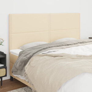 vidaXL Hoofdbord crème 180x5x118/128 cm stof