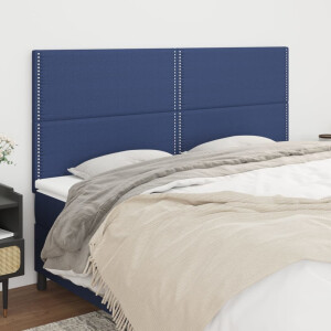 vidaXL Hoofdbord blauw 180x5x118/128 cm stof