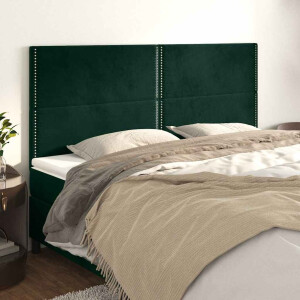 vidaXL Hoofdbord donkergroen 180x5x118/128 cm fluweel