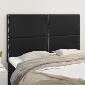 vidaXL Hoofdbord zwart 144x5x118/128 cm kunstleer