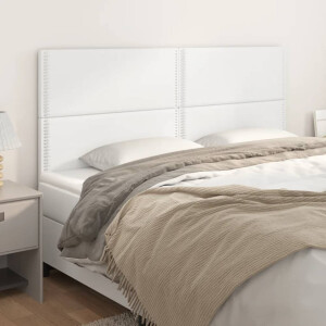 vidaXL Hoofdbord wit 200x5x118/128 cm kunstleer