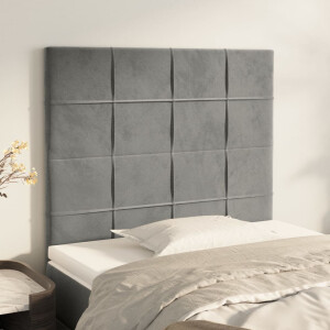 vidaXL Hoofdbord lichtgrijs 90x5x118/128 cm fluweel