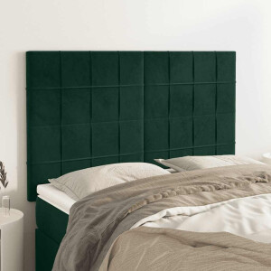 vidaXL Hoofdbord donkergroen 144x5x118/128 cm fluweel