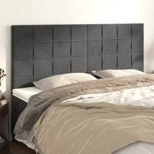 vidaXL Hoofdbord donkergrijs 160x5x118/128 cm Fluweel