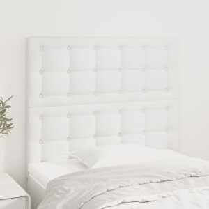 vidaXL Hoofdbord wit 100x5x118/128 cm kunstleer