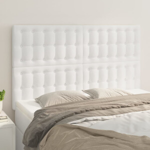 vidaXL Hoofdbord wit 144x5x118/128 cm kunstleer
