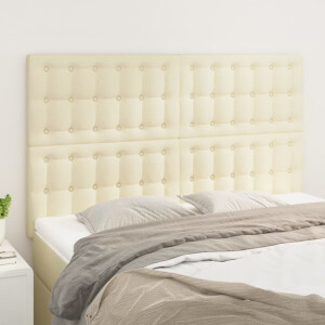 vidaXL Hoofdbord crème 144x5x118/128 cm kunstleer