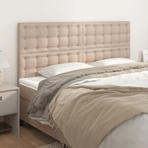 vidaXL Hoofdbord cappuccino 160x5x118/128 cm Kunstleer