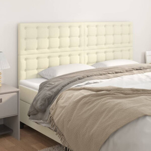 vidaXL Hoofdbord crème 180x5x118/128 cm kunstleer