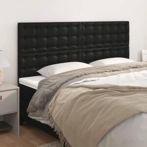 vidaXL Hoofdbord zwart 200x5x118/128 cm kunstleer