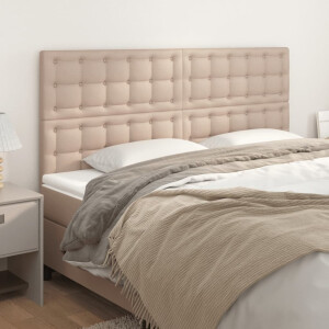 vidaXL Hoofdbord cappuccino 200x5x118/128 cm Kunstleer