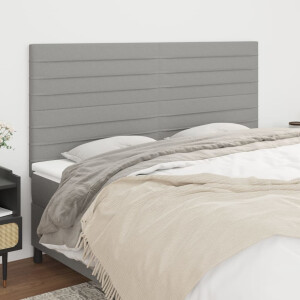 vidaXL Hoofdbord lichtgrijs 160x5x118/128 cm stof
