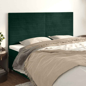 vidaXL Hoofdbord donkergroen 180x5x118/128 cm fluweel