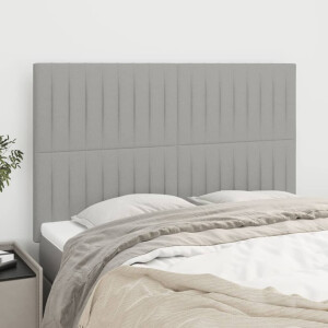 vidaXL Hoofdbord lichtgrijs 144x5x118/128 cm stof