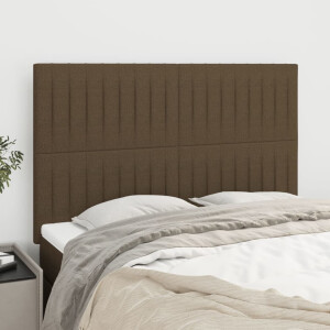 vidaXL Hoofdbord donkerbruin 144x5x118/128 cm stof