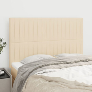 vidaXL Hoofdbord crème 144x5x118/128 cm stof