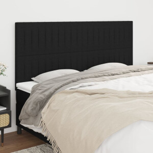 vidaXL Hoofdbord zwart 200x5x118/128 cm stof